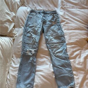 Abercrombie & Fitch Women’s Curve Light Blue Mom High Rise Relaxed Jeans